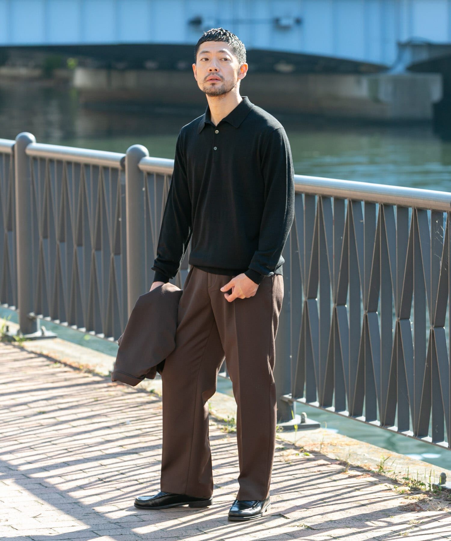 URBAN RESEARCH ROSSO「『XLサイズあり』『UR TECH』ハイゲージニットポロシャツ」|ニット・セーター|