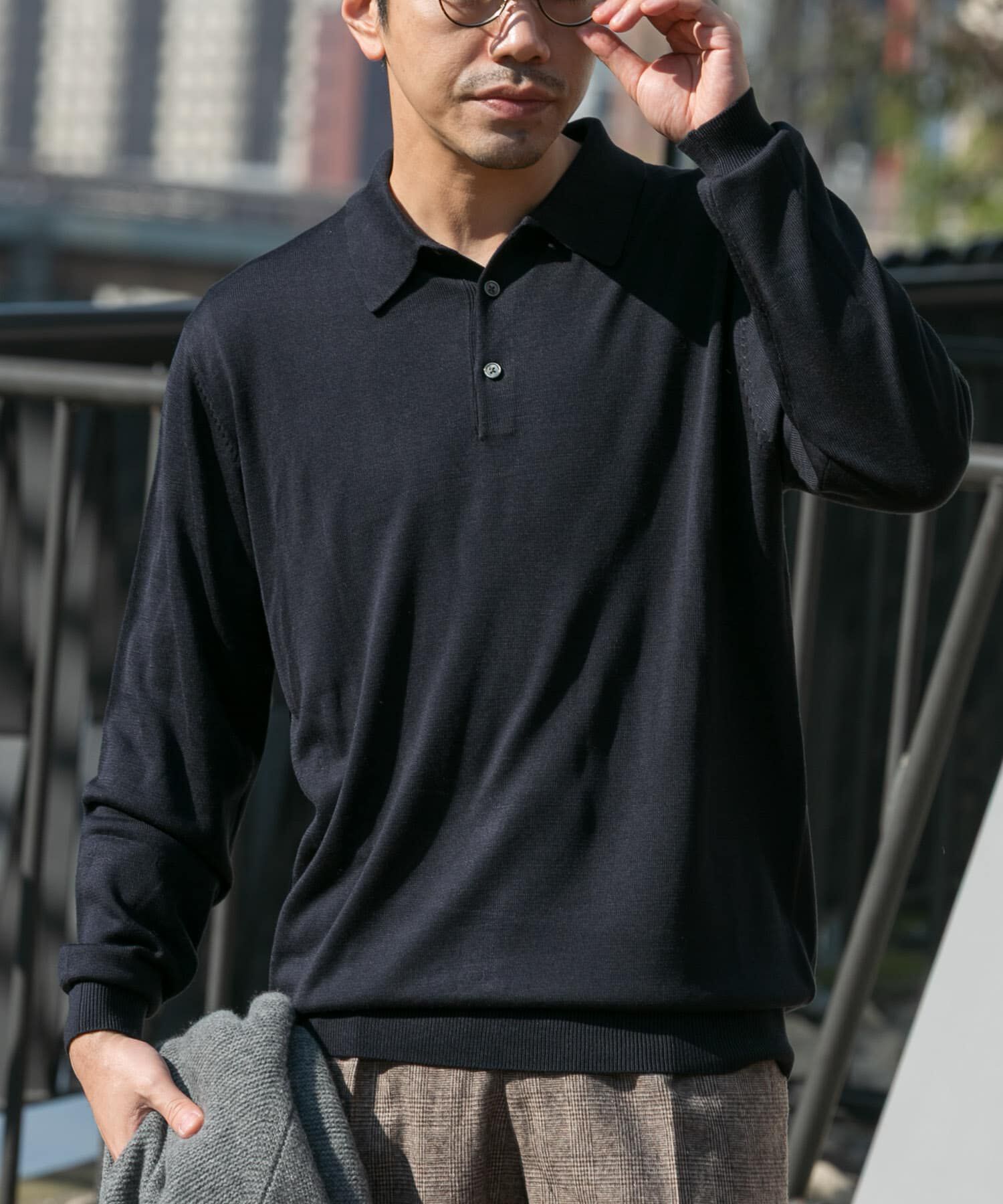 URBAN RESEARCH ROSSO「『XLサイズあり』『UR TECH』ハイゲージニットポロシャツ」|ニット・セーター|