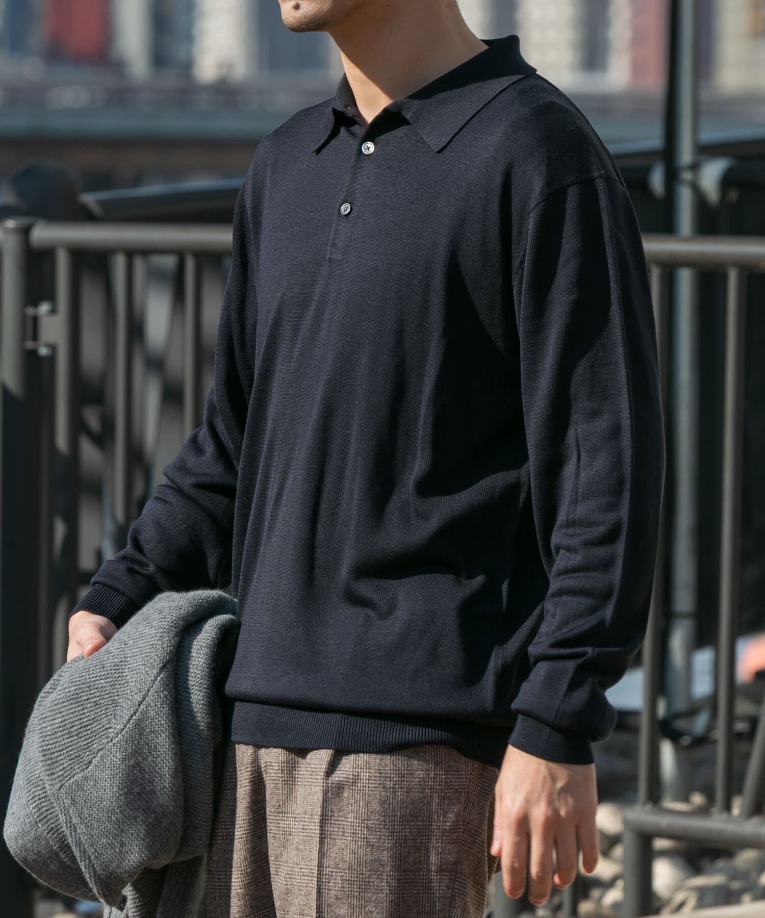 URBAN RESEARCH ROSSO「『XLサイズあり』『UR TECH』ハイゲージニットポロシャツ」|ニット・セーター|
