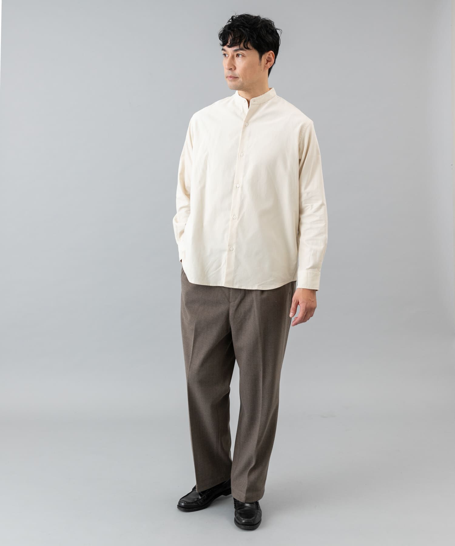 URBAN RESEARCH ROSSO「アーバンリラックスコーデュロイバンドシャツ」|シャツ・ブラウス|