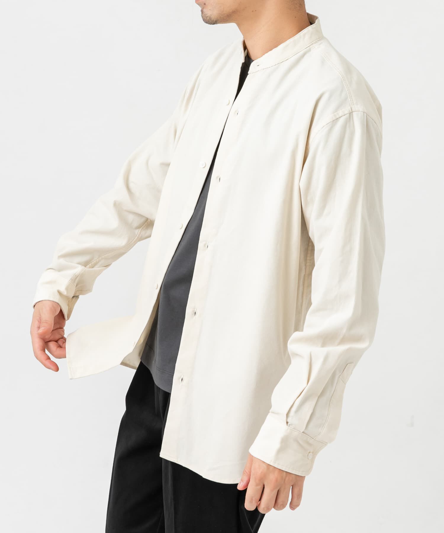 URBAN RESEARCH ROSSO「アーバンリラックスコーデュロイバンドシャツ」|シャツ・ブラウス|