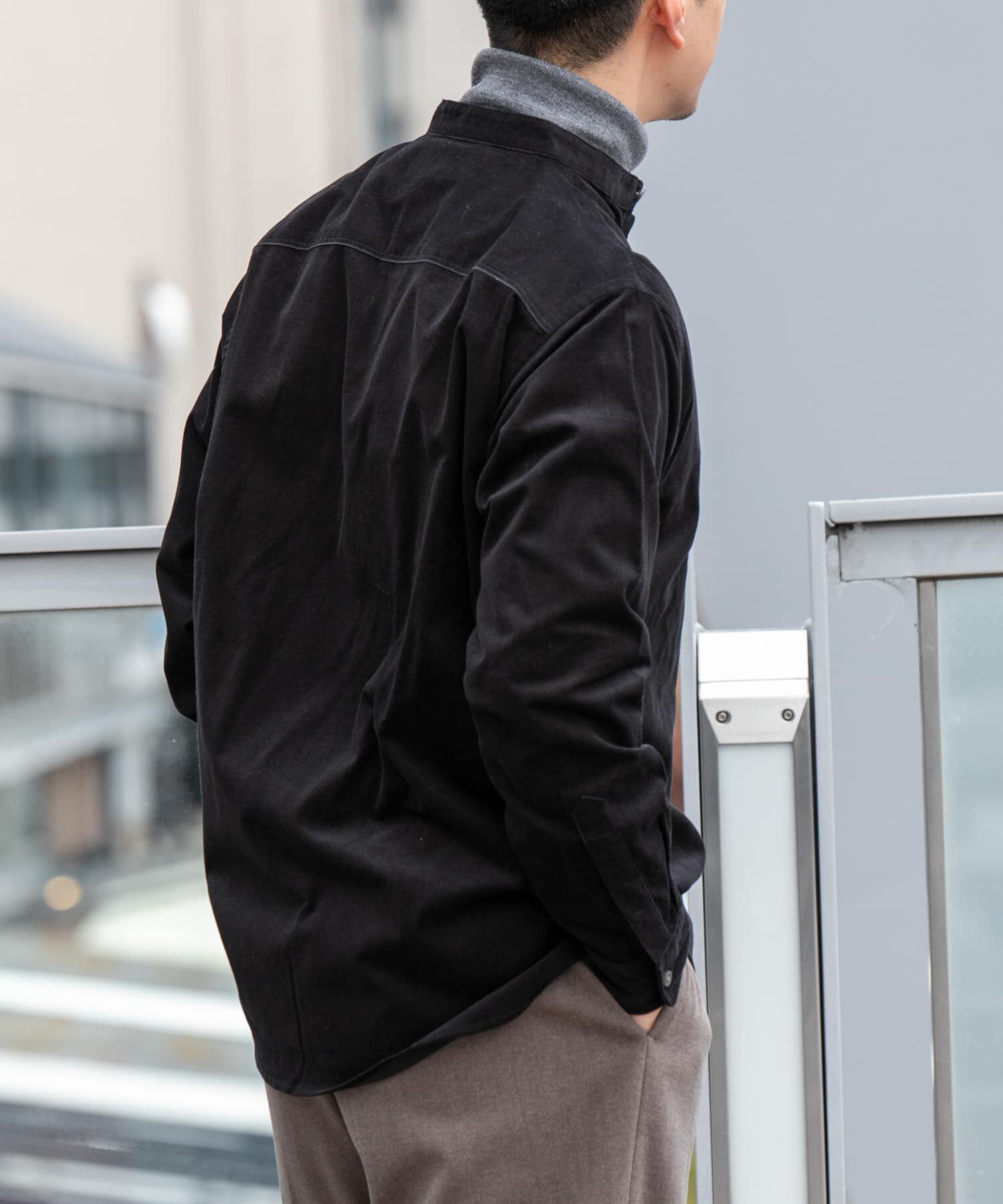 URBAN RESEARCH ROSSO「アーバンリラックスコーデュロイバンドシャツ」|シャツ・ブラウス|