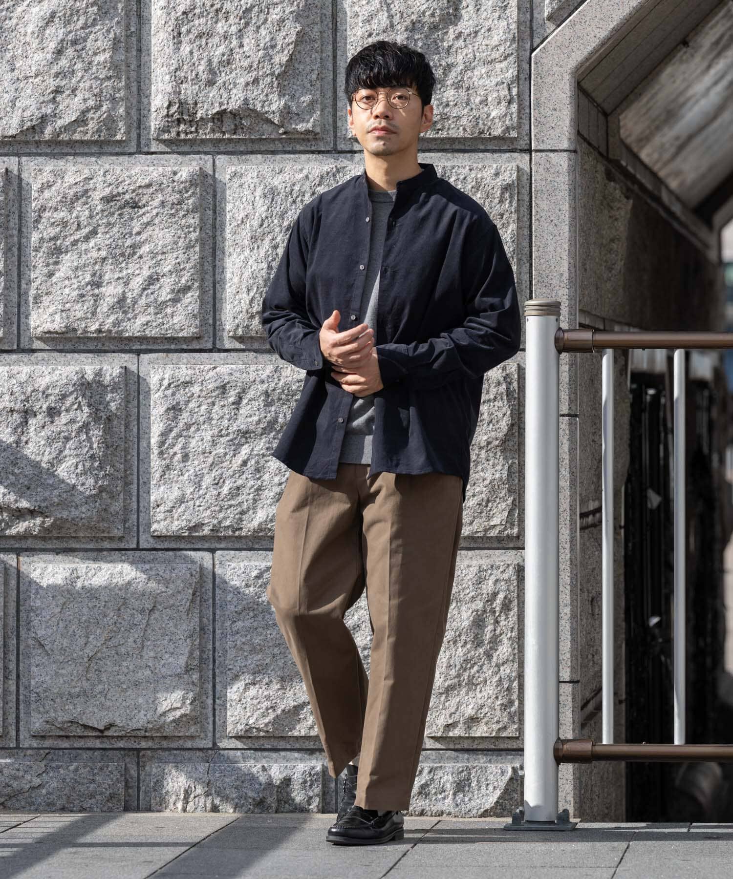 URBAN RESEARCH ROSSO「アーバンリラックスコーデュロイバンドシャツ」|シャツ・ブラウス|