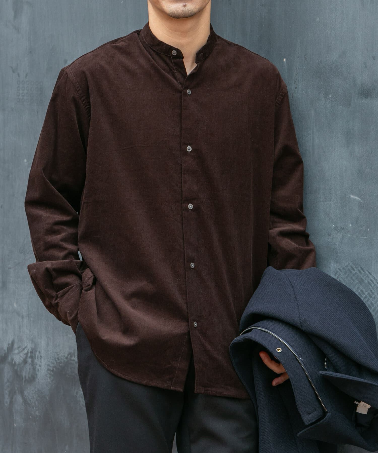 URBAN RESEARCH ROSSO「アーバンリラックスコーデュロイバンドシャツ」|シャツ・ブラウス|