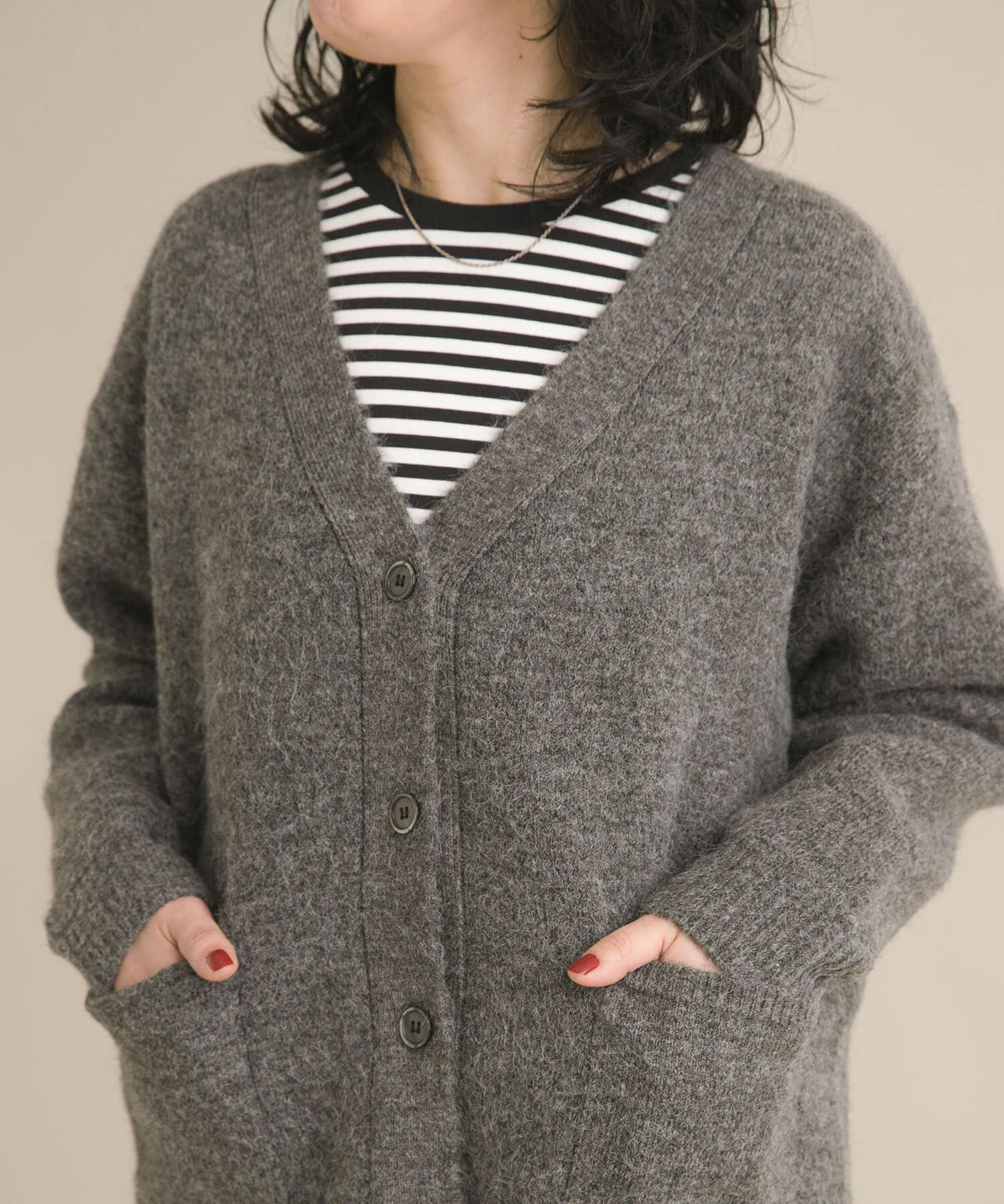 URBAN RESEARCH DOORS「『スタッフ企画』ダブルフェイスVネックカーディガン」|カーディガン|