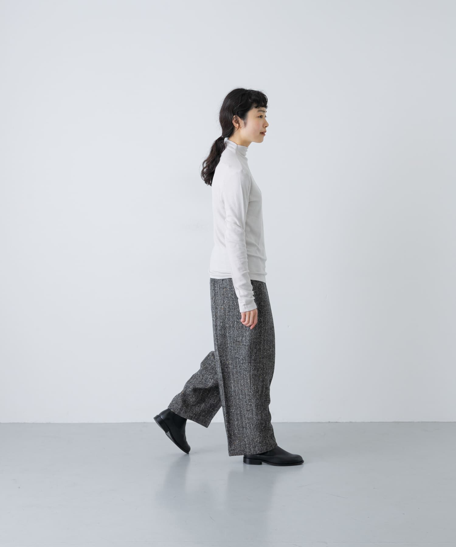 かぐれ「ボトルネックソフトリブカットソー」|Tシャツ・カットソー|