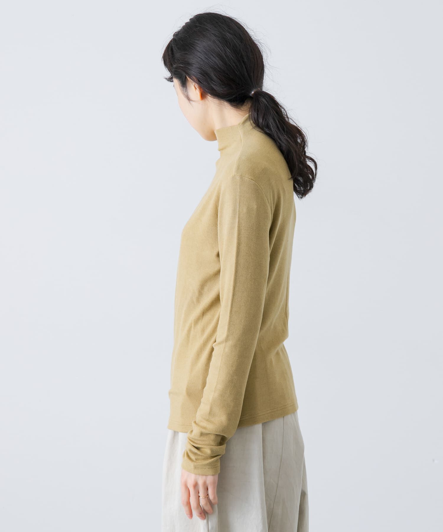 かぐれ「ボトルネックソフトリブカットソー」|Tシャツ・カットソー|