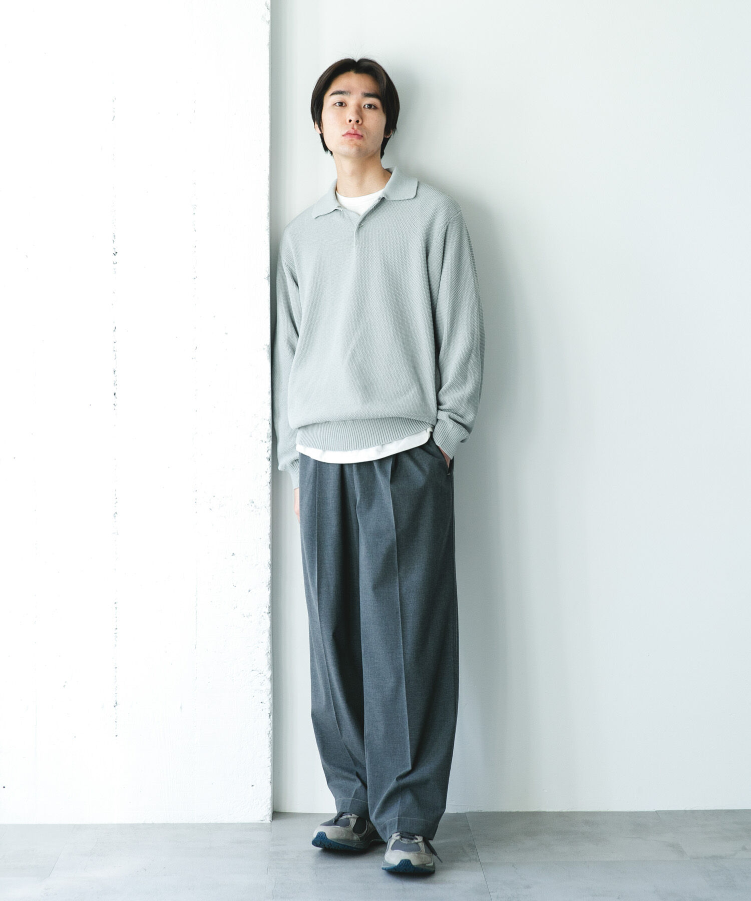 URBAN RESEARCH DOORS「『吸水速乾/防ｼﾜ/ｲｰｼﾞｰｹｱ/UVｶｯﾄ』DRYMIX ｶﾉｺﾛﾝｸﾞｽﾘｰ 」|ニット・セーター|