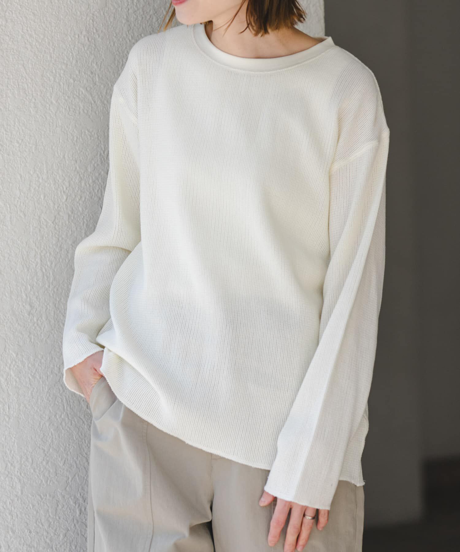 URBAN RESEARCH DOORS「FORK&SPOON　メッシュロングスリーブプルオーバー」|Tシャツ・カットソー|