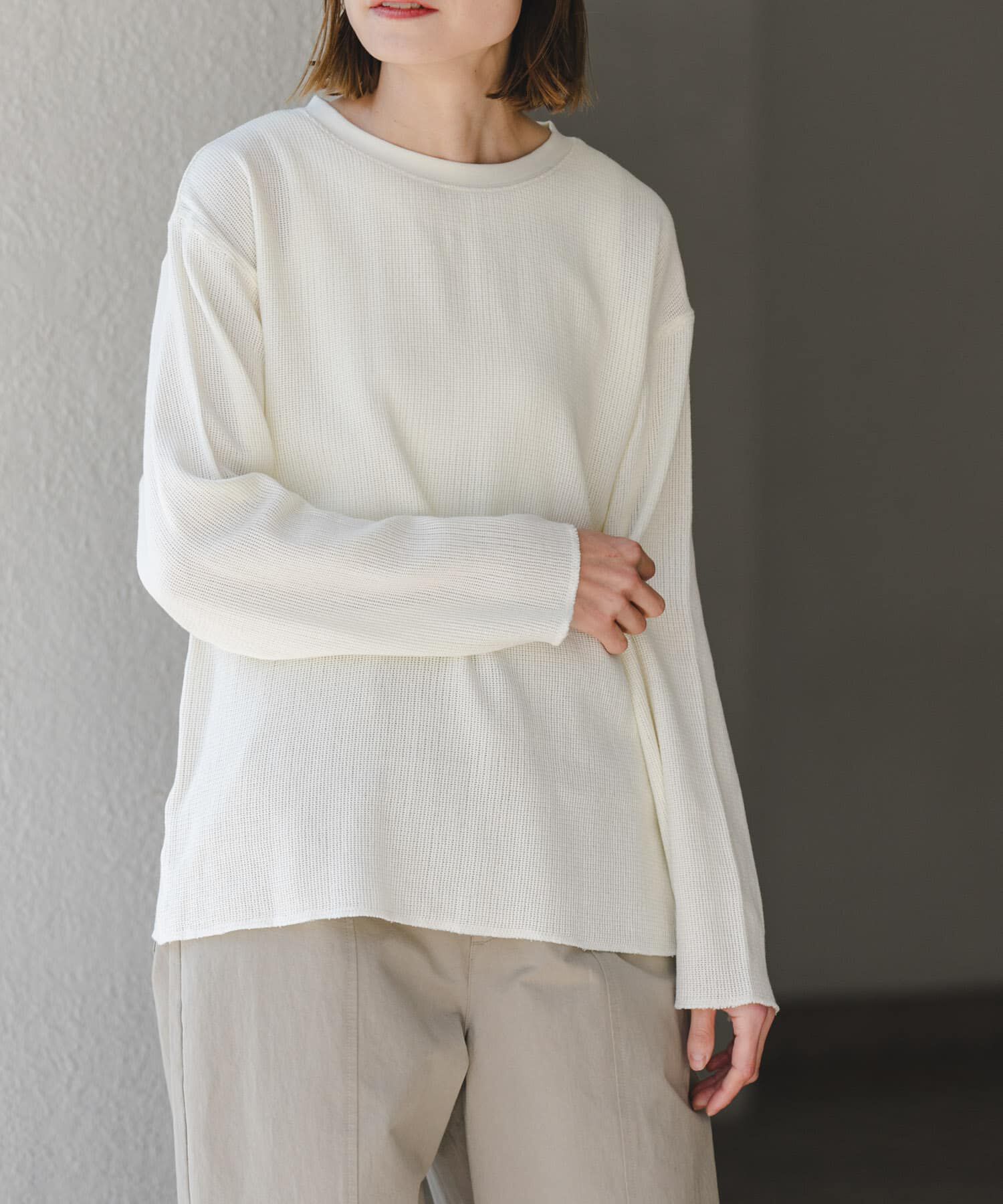 URBAN RESEARCH DOORS「FORK&SPOON　メッシュロングスリーブプルオーバー」|Tシャツ・カットソー|