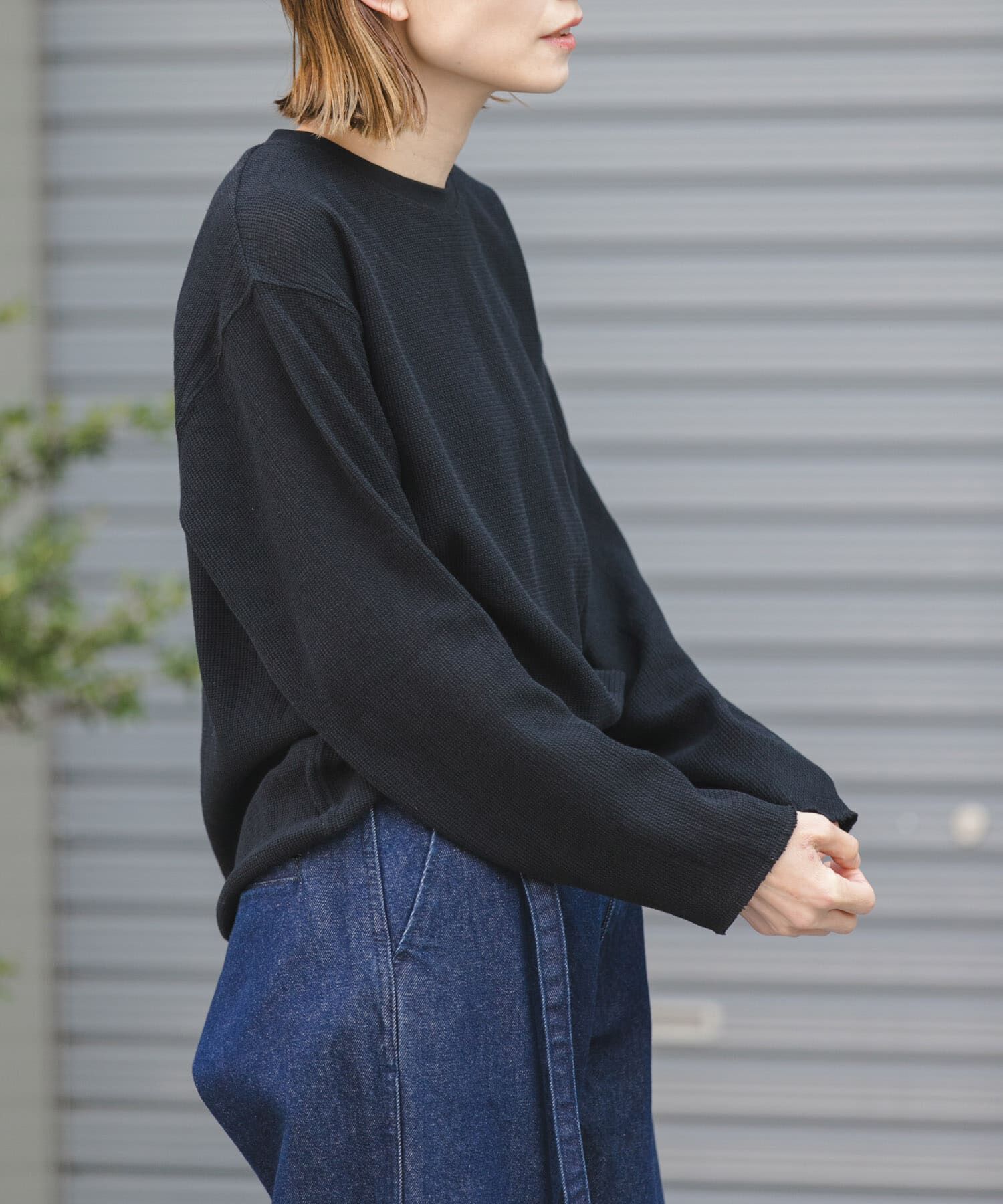 URBAN RESEARCH DOORS「FORK&SPOON　メッシュロングスリーブプルオーバー」|Tシャツ・カットソー|