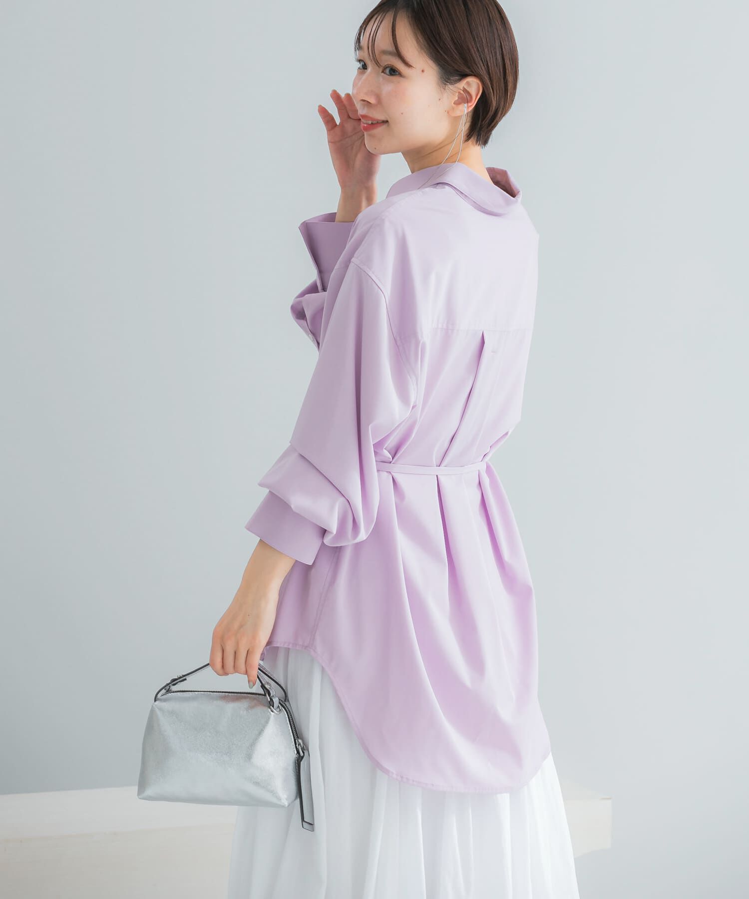 URBAN RESEARCH ROSSO「シルク混デザインカラーシャツ」|シャツ・ブラウス|