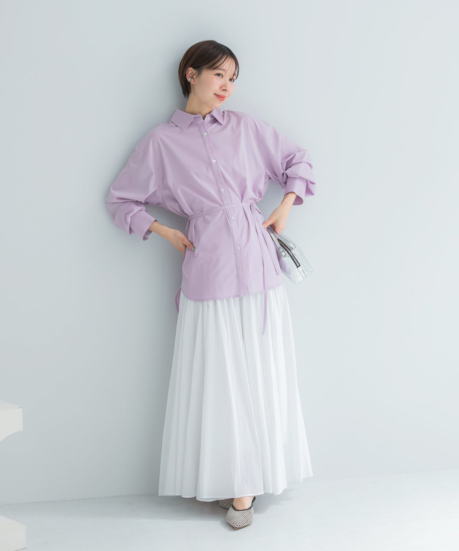 URBAN RESEARCH ROSSO「シルク混デザインカラーシャツ」|シャツ・ブラウス|