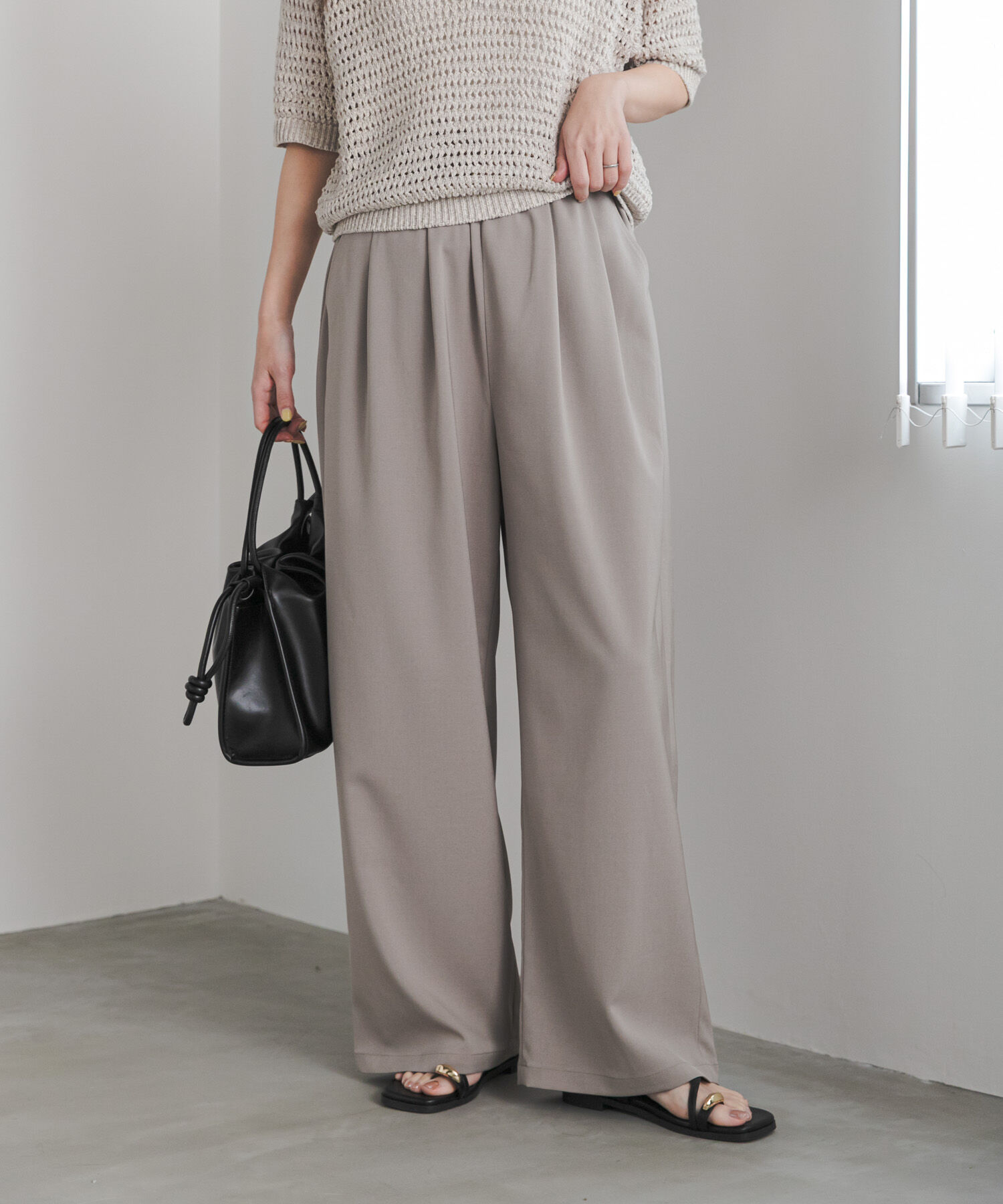 URBAN RESEARCH DOORS「『UR TECH』完声/涼ギャザーワイドパンツ」|その他|