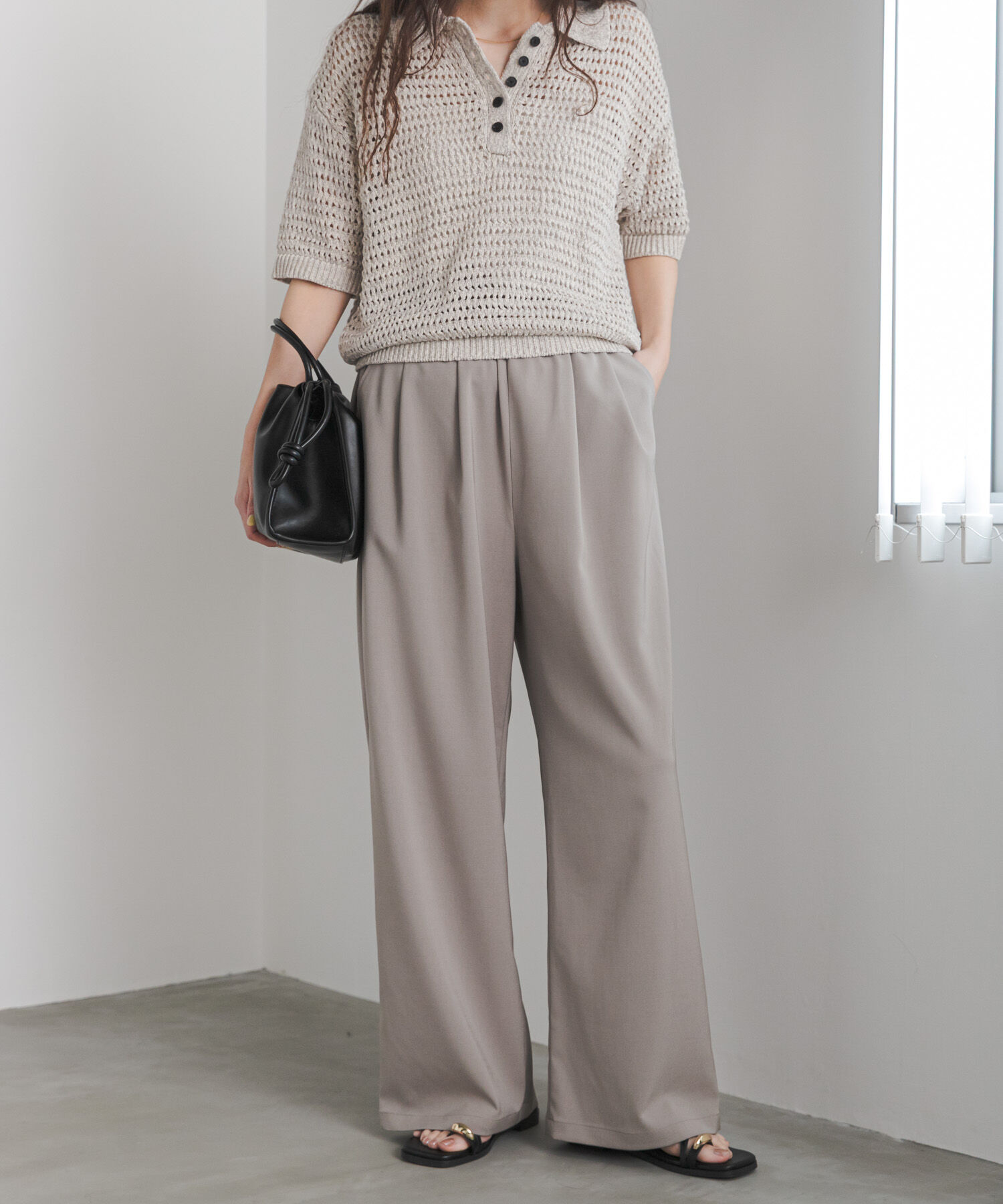 URBAN RESEARCH DOORS「『UR TECH』完声/涼ギャザーワイドパンツ」|その他|