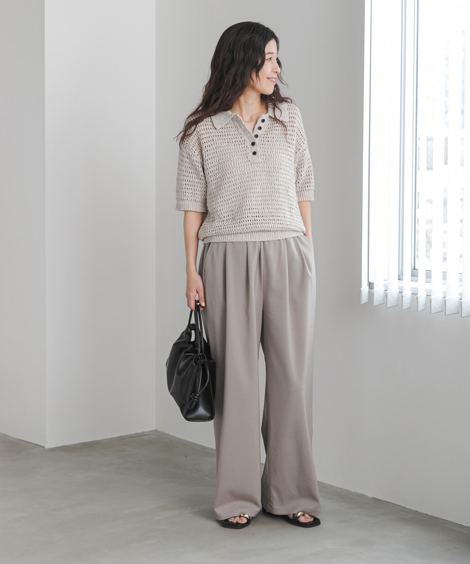 URBAN RESEARCH DOORS「『UR TECH』完声/涼ギャザーワイドパンツ」|その他|