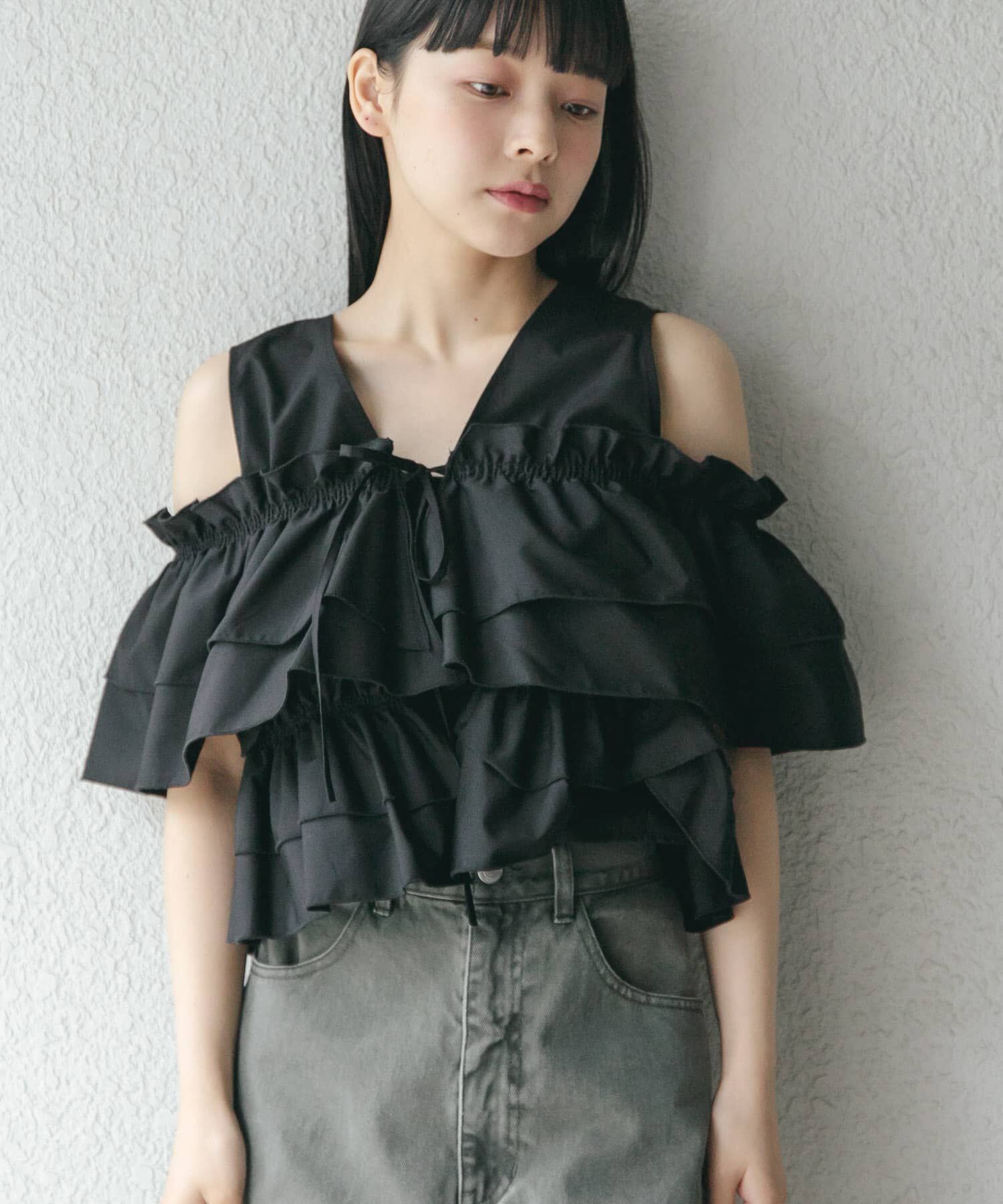  「マルチWAYクロスフリルブラウス」|シャツ・ブラウス|