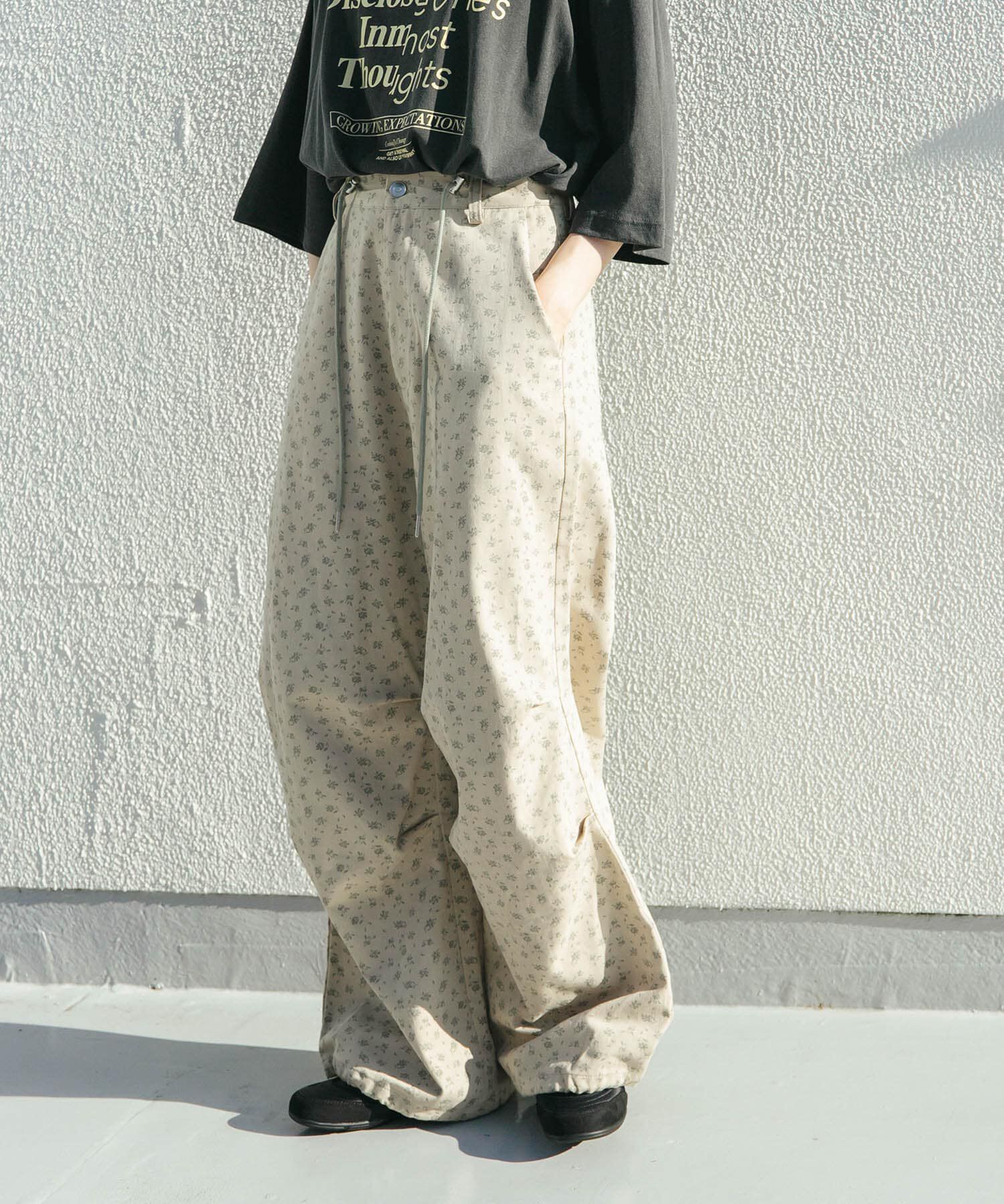  「フラワープリントドロストパンツ」|その他|