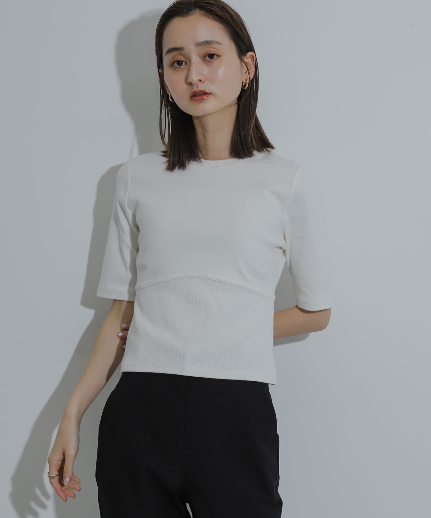 SENSE OF PLACE by URBAN RESEARCH「ウエストリブコンパクトトップ」|Tシャツ・カットソー|