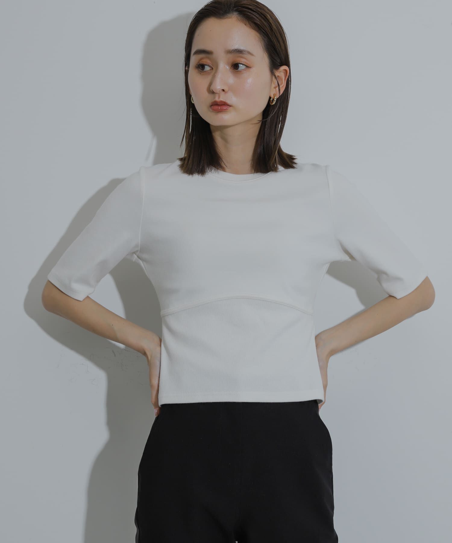 SENSE OF PLACE by URBAN RESEARCH「ウエストリブコンパクトトップ」|Tシャツ・カットソー|