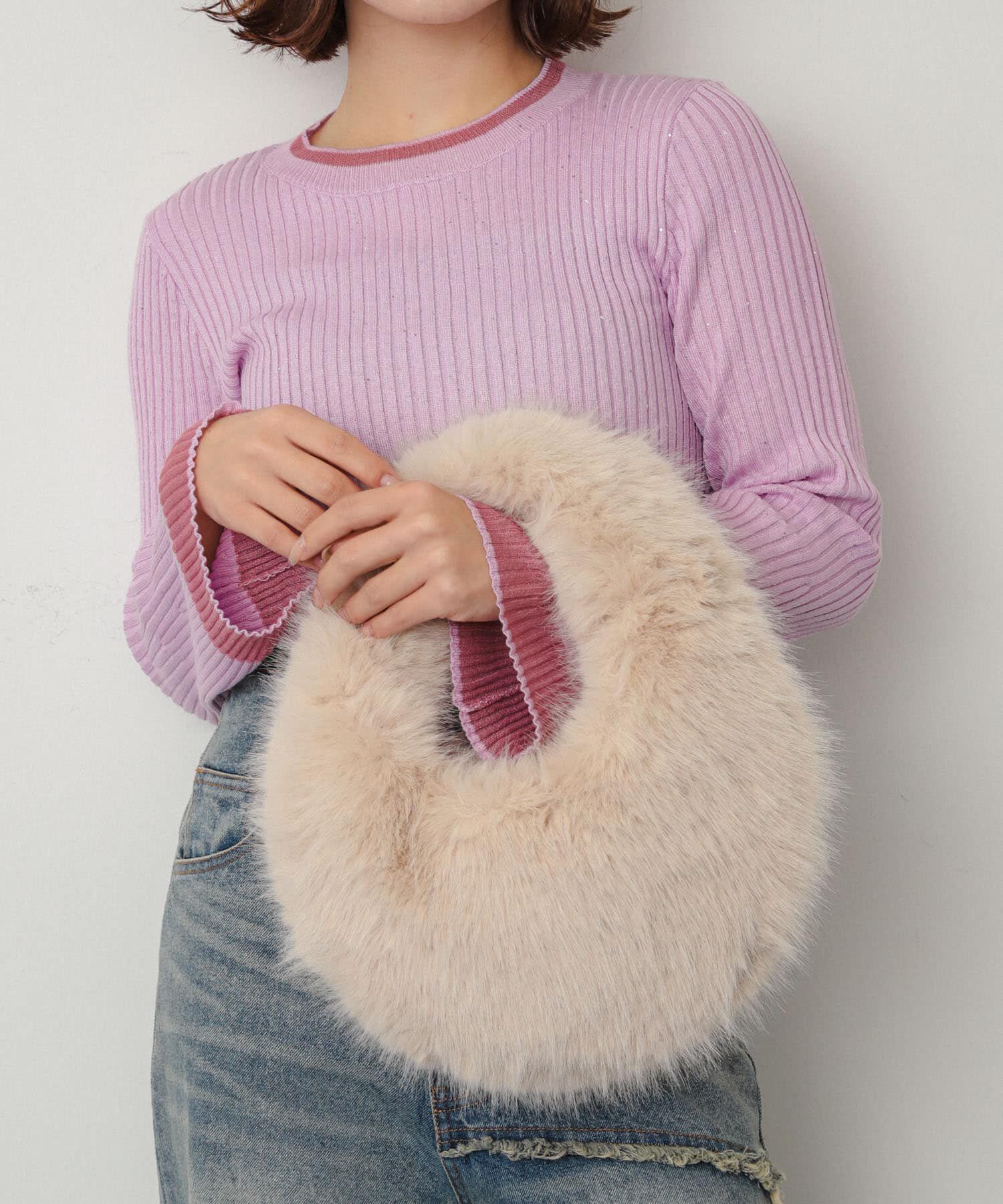 SENSE OF PLACE by URBAN RESEARCH「ファーラウンドバッグ」|ハンドバッグ|ベージュ