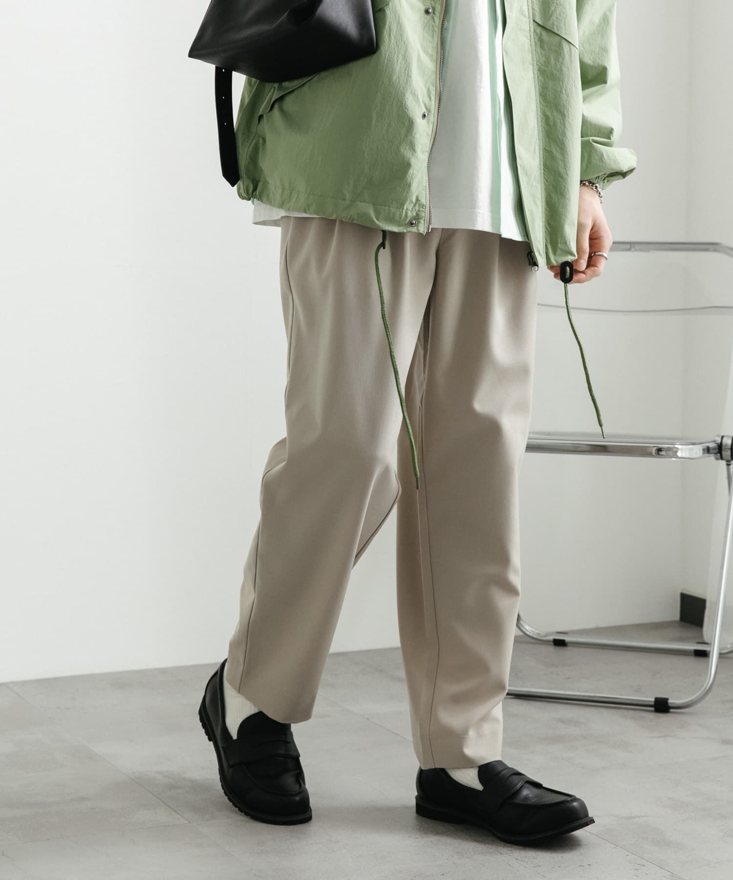 SENSE OF PLACE by URBAN RESEARCH「『イージーケア』ダブルタックテーパードパンツ」|その他|ライトベージュ