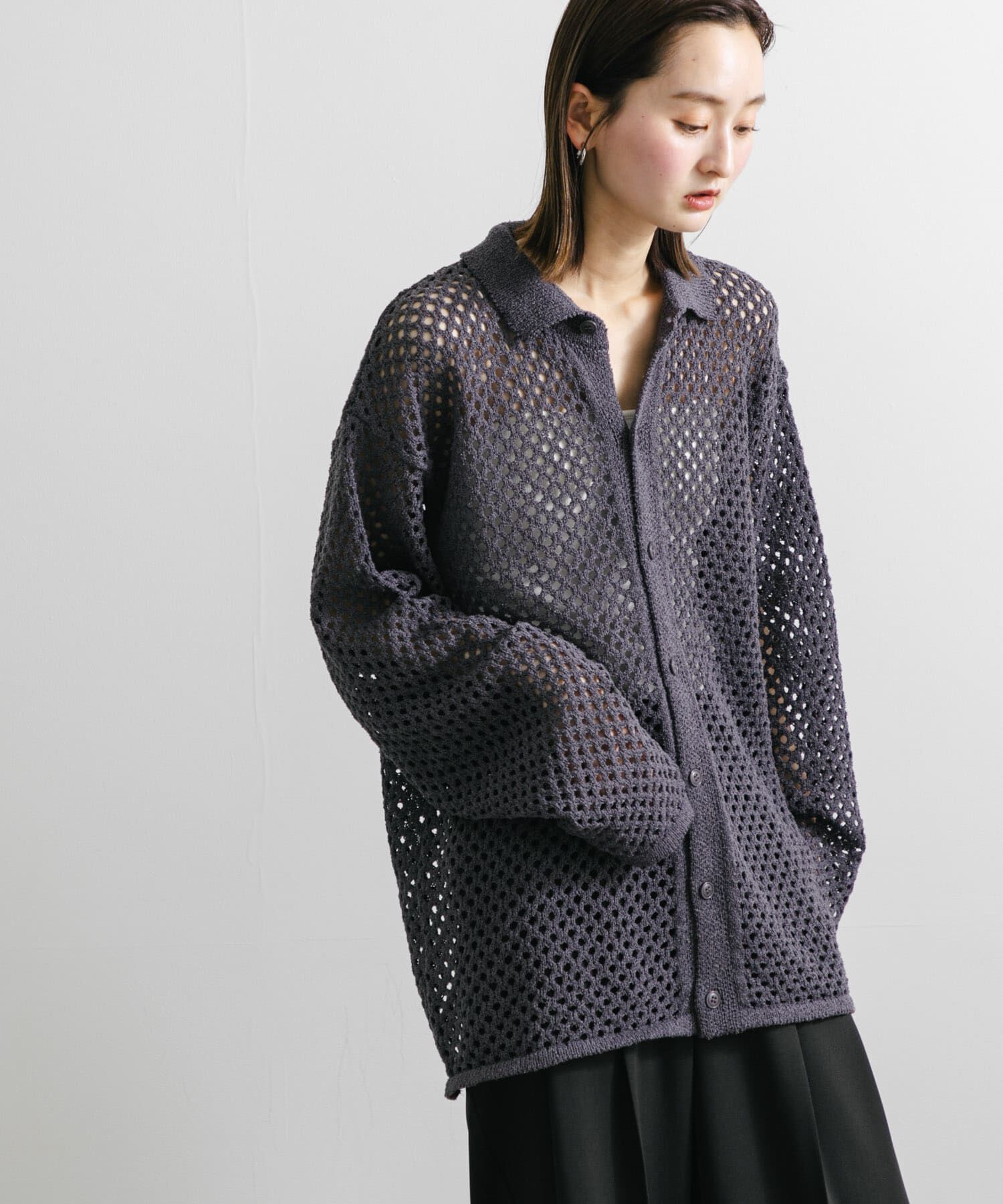 SENSE OF PLACE by URBAN RESEARCH「『ユニセックス』メッシュ衿付きカーディガン」|カーディガン|