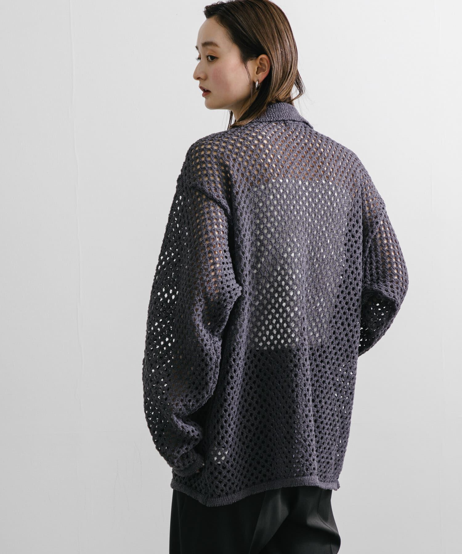 SENSE OF PLACE by URBAN RESEARCH「『ユニセックス』メッシュ衿付きカーディガン」|カーディガン|