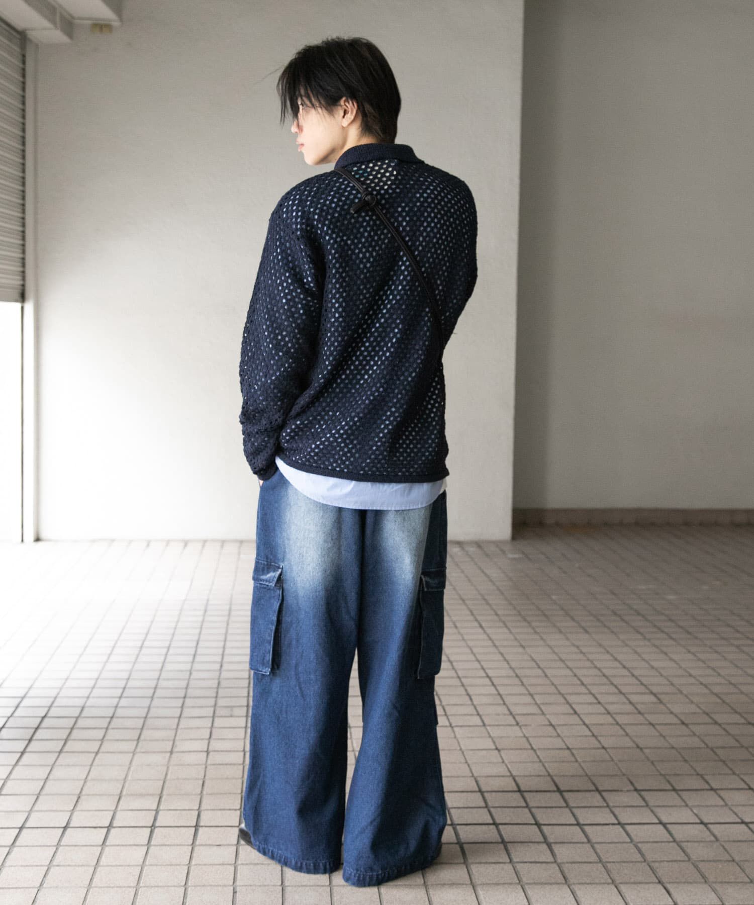 SENSE OF PLACE by URBAN RESEARCH「『ユニセックス』メッシュ衿付きカーディガン」|カーディガン|