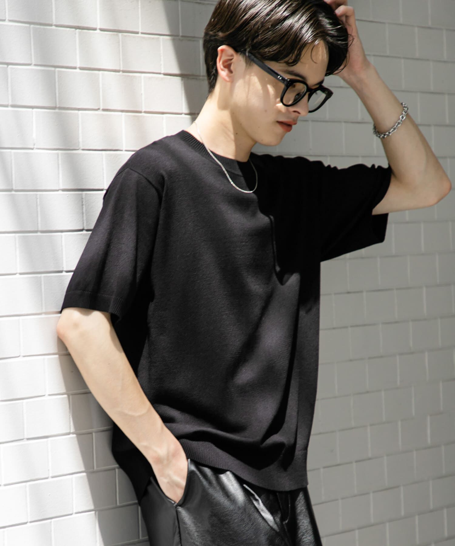 SENSE OF PLACE by URBAN RESEARCH「クルーネックニットショートスリーブTシャツ」|ニット・セーター|