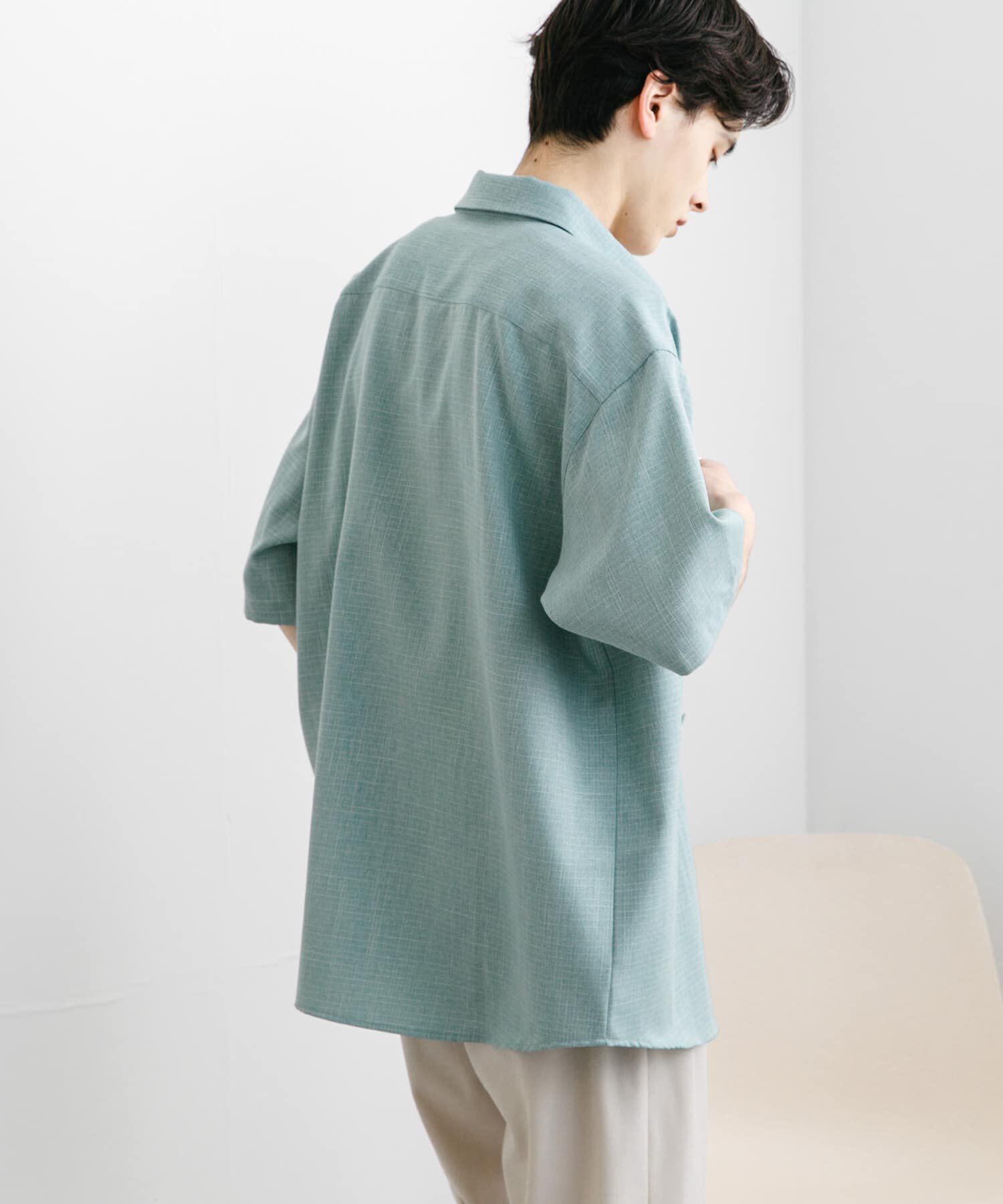 SENSE OF PLACE by URBAN RESEARCH「メランジレギュラーカラーショートスリーブシャツ」|シャツ・ブラウス|