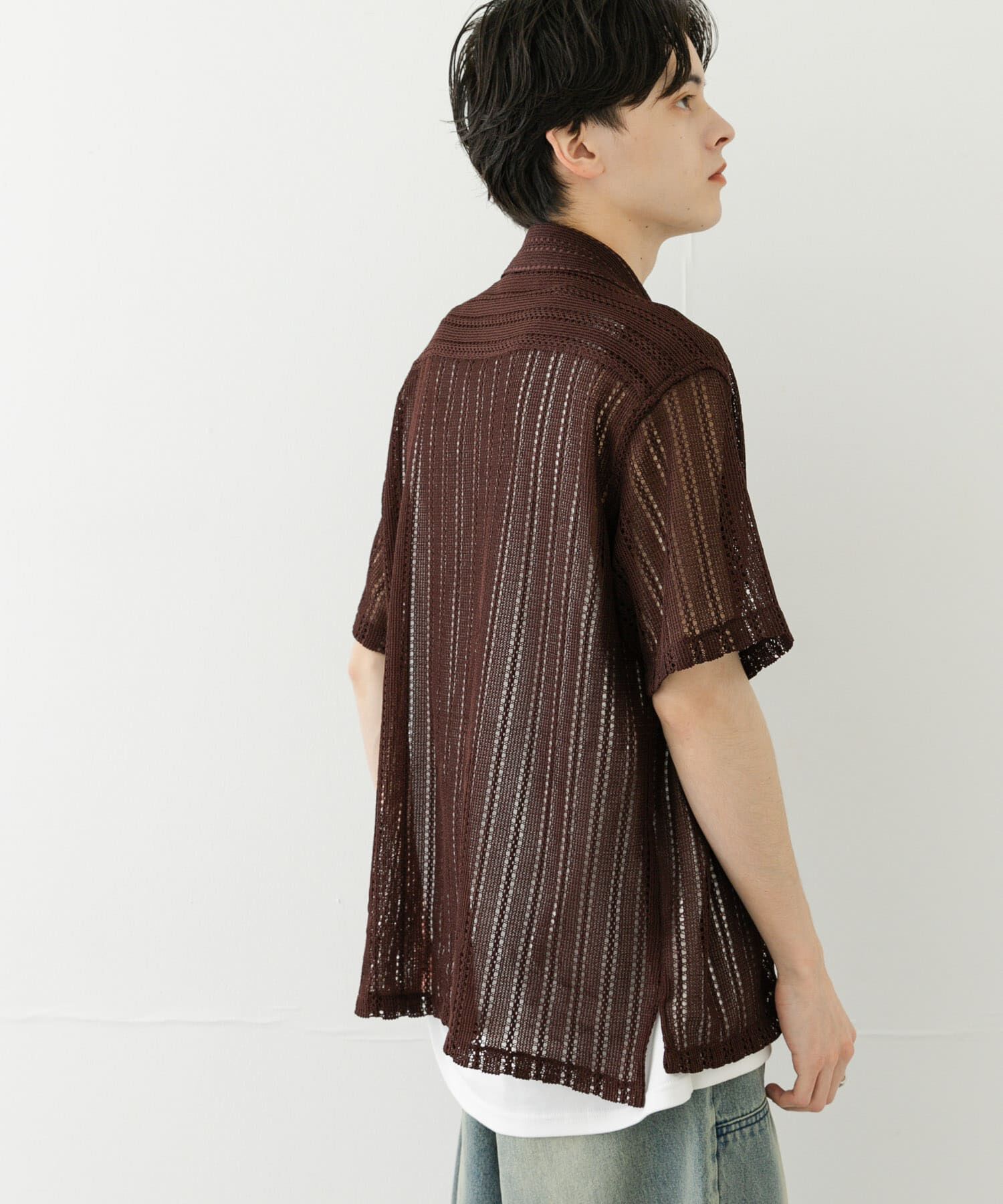 SENSE OF PLACE by URBAN RESEARCH「『ユニセックス』アソートレースオープンカラーショートスリーブシャツ」|シャツ・ブラウス|