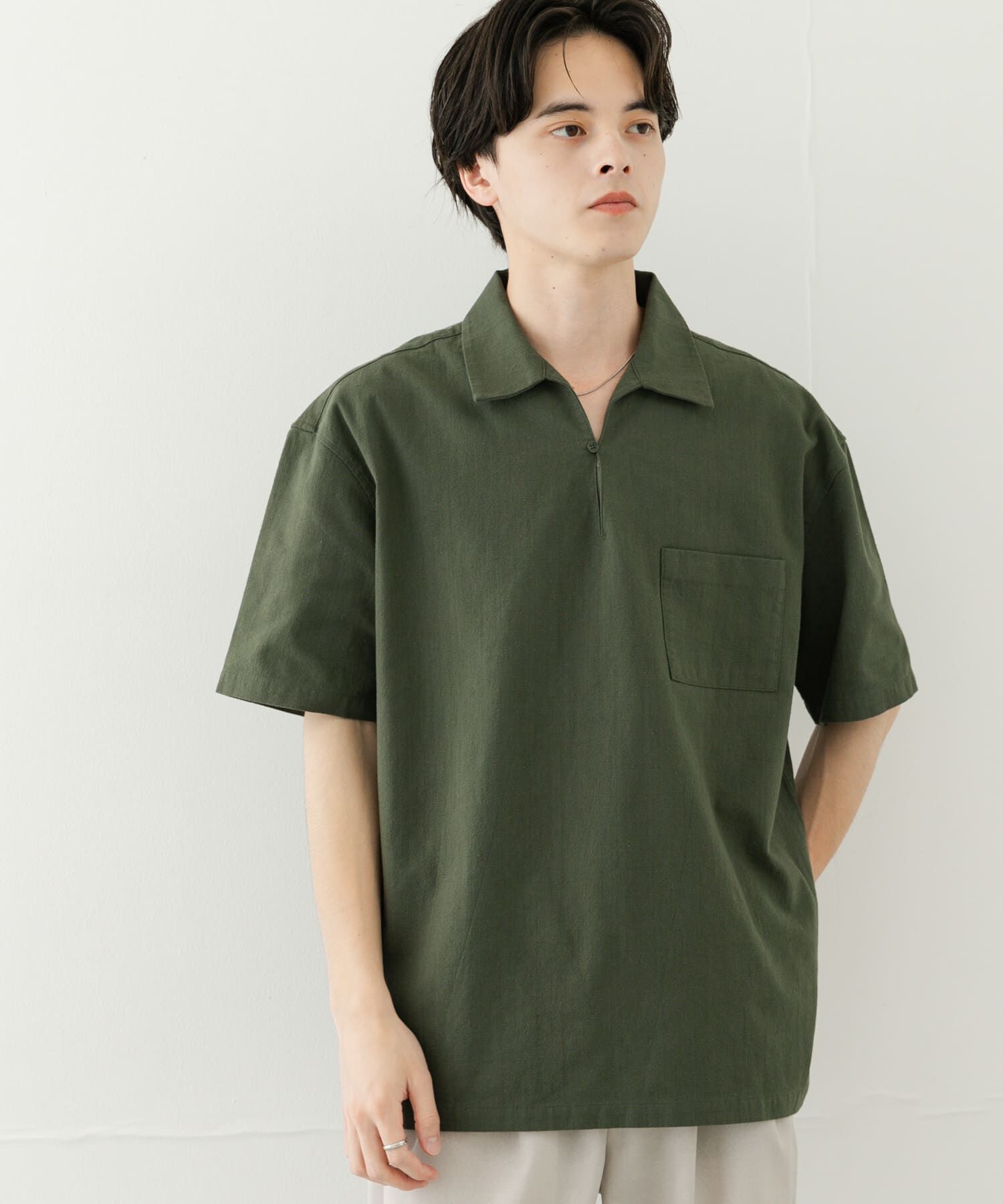 SENSE OF PLACE by URBAN RESEARCH「ドライタッチプルオーバーショートスリーブシャツ」|シャツ・ブラウス|