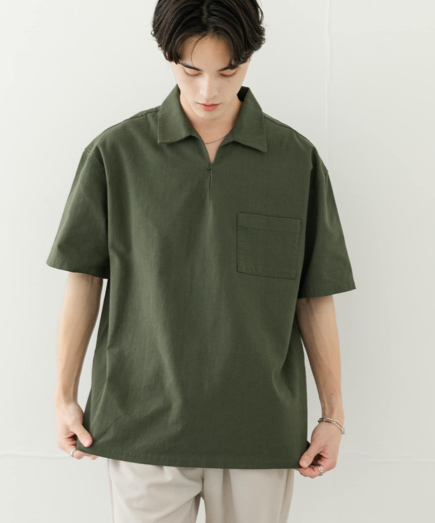 SENSE OF PLACE by URBAN RESEARCH「ドライタッチプルオーバーショートスリーブシャツ」|シャツ・ブラウス|