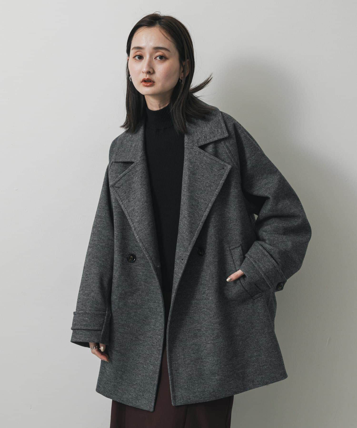 SENSE OF PLACE by URBAN RESEARCH「テーラードミドルコート」|ノーカラーコート|