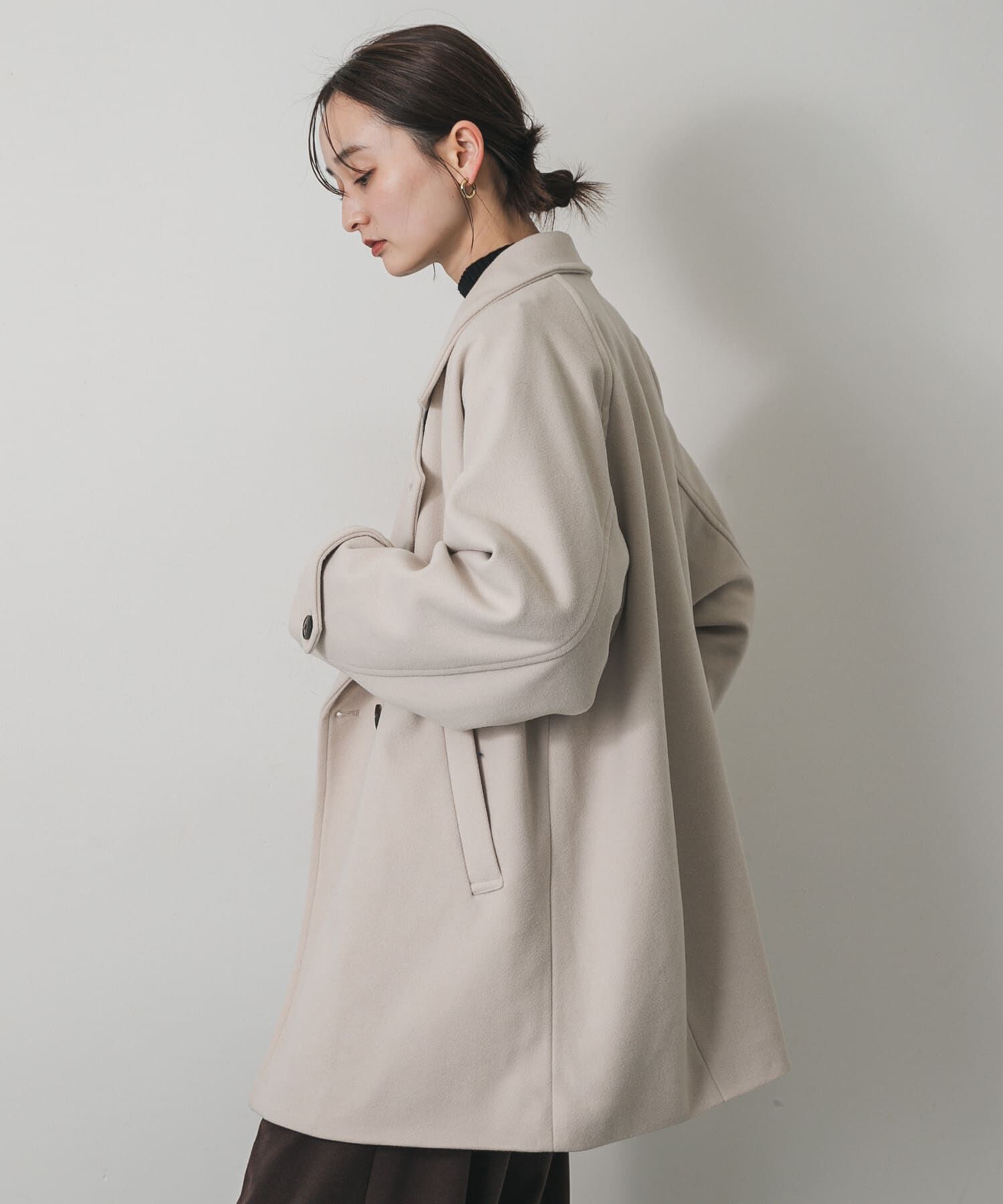 SENSE OF PLACE by URBAN RESEARCH「テーラードミドルコート」|ノーカラーコート|