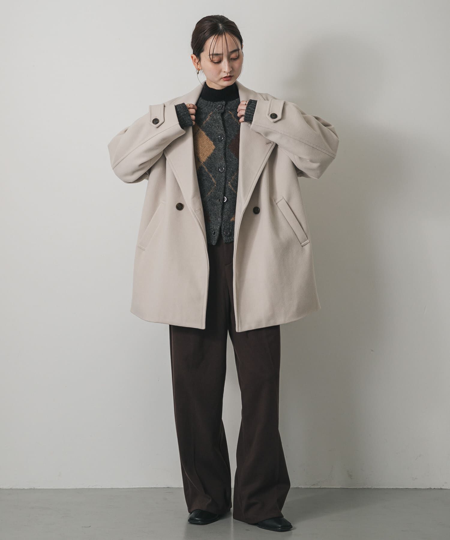 SENSE OF PLACE by URBAN RESEARCH「テーラードミドルコート」|ノーカラーコート|