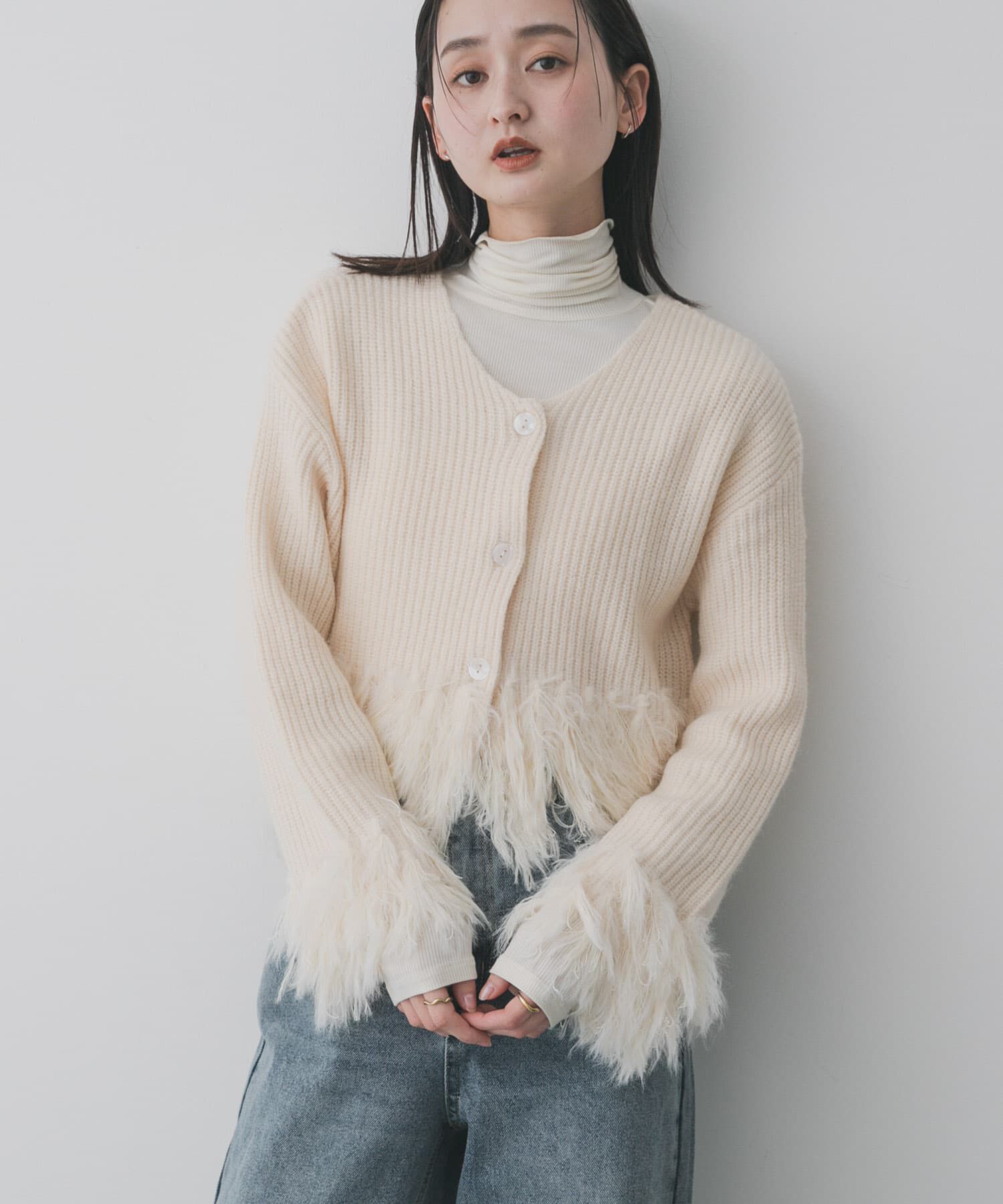 SENSE OF PLACE by URBAN RESEARCH「フェザーフリンジセーター」|ニット・セーター|