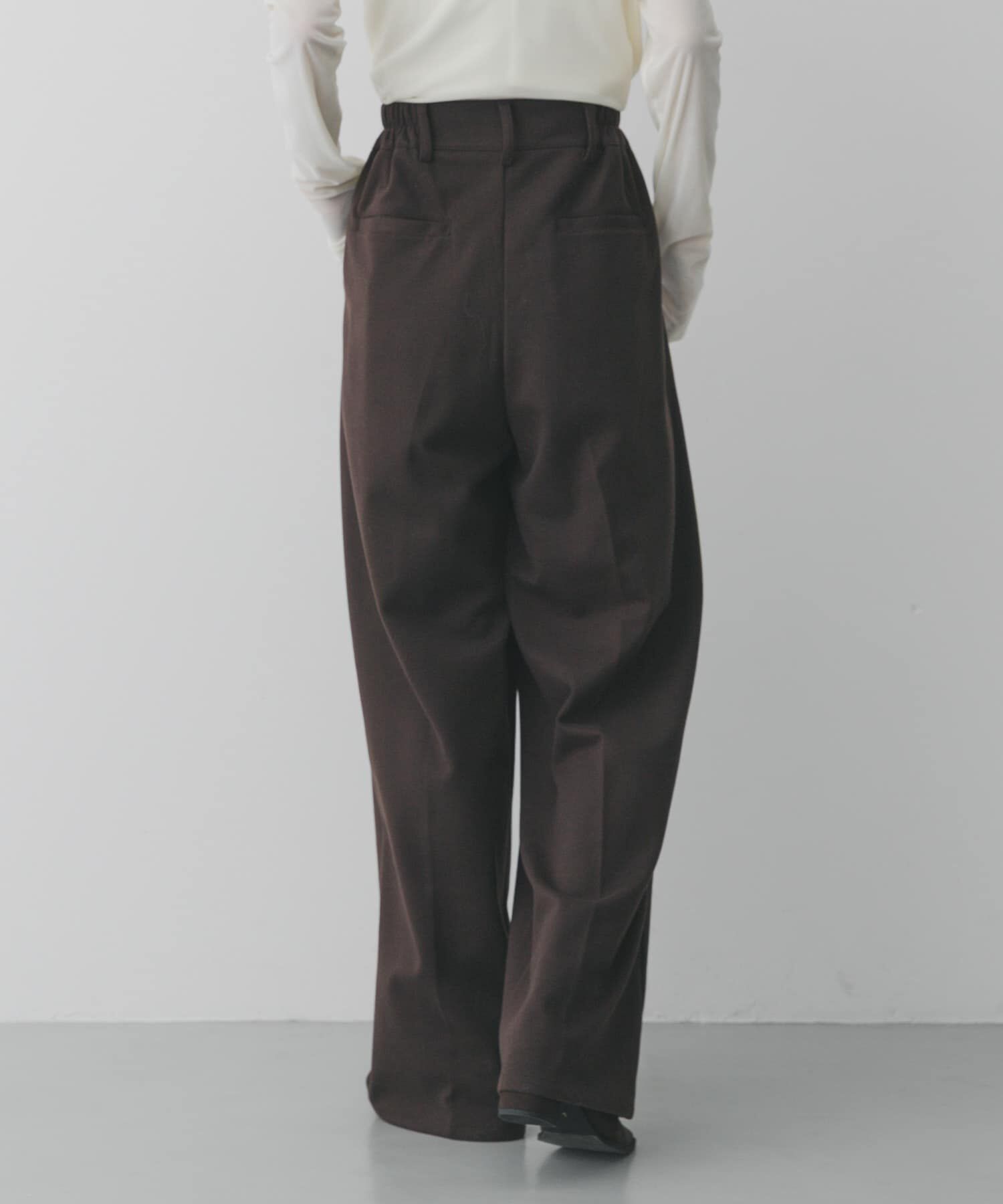 SENSE OF PLACE by URBAN RESEARCH「『BLACK, TALLサイズ/WEB限定』ジャージーストレートスラックス」|その他|