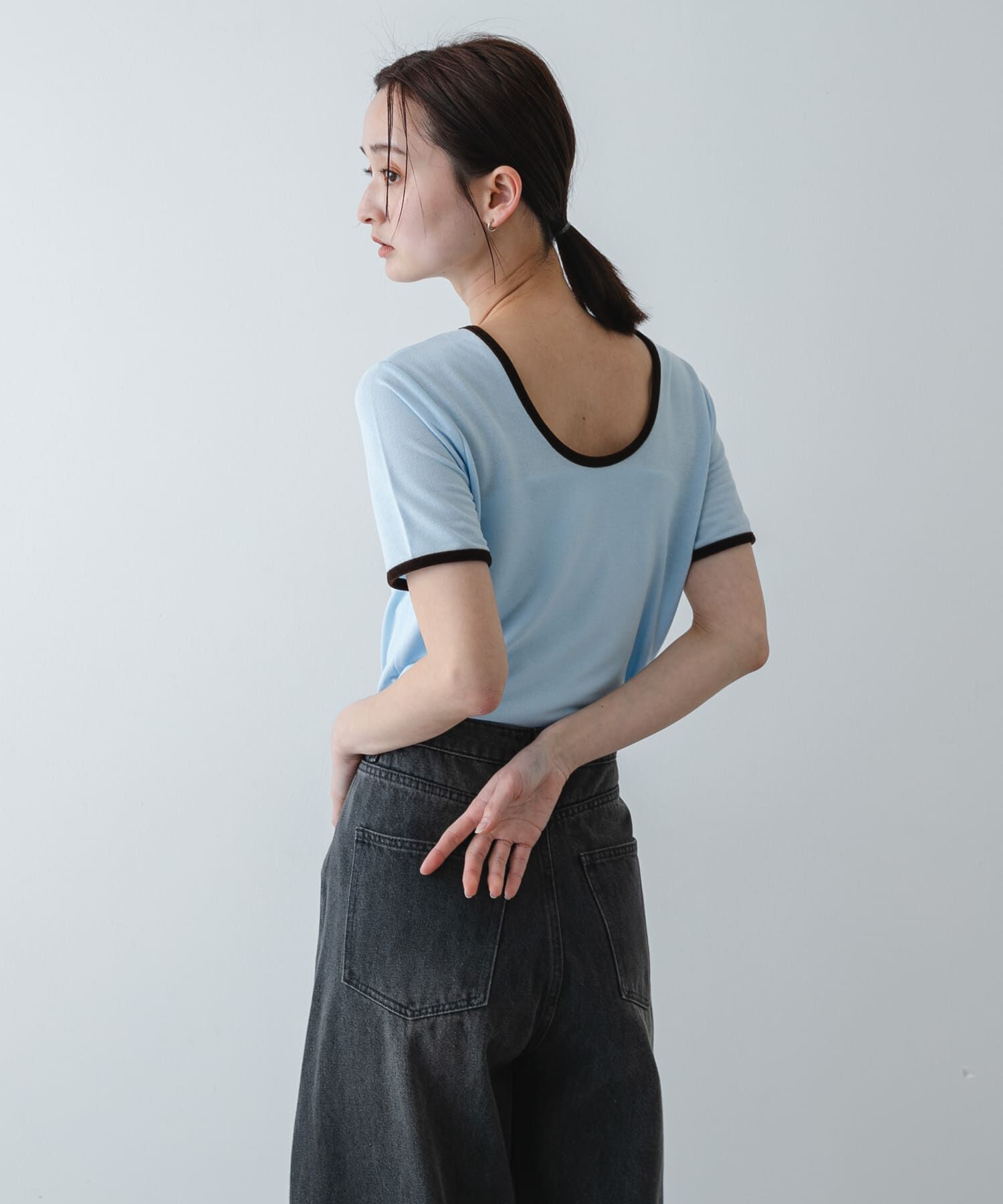 SENSE OF PLACE by URBAN RESEARCH「バックオープンリンガーTシャツ(半袖)」|Tシャツ・カットソー|