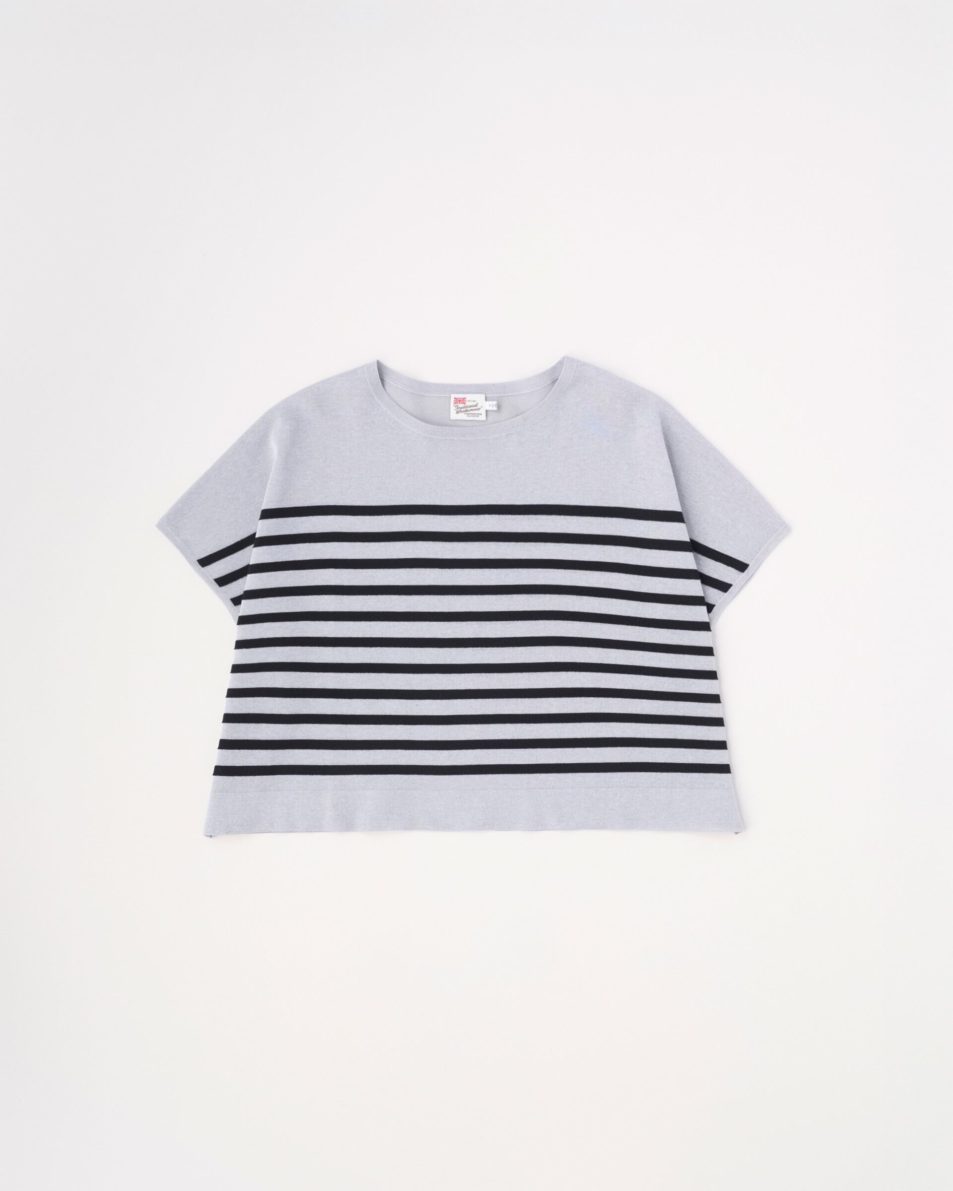 Traditional Weatherwear「LYNE KNIT SHEER NO SLEEVE」|ニット・セーター|ｸﾞﾚｰ&times;ﾌﾞﾗｯｸ