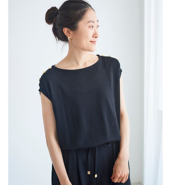 le.coeur blanc「ショルダーボタンフレンチニット」|ニット・セーター|