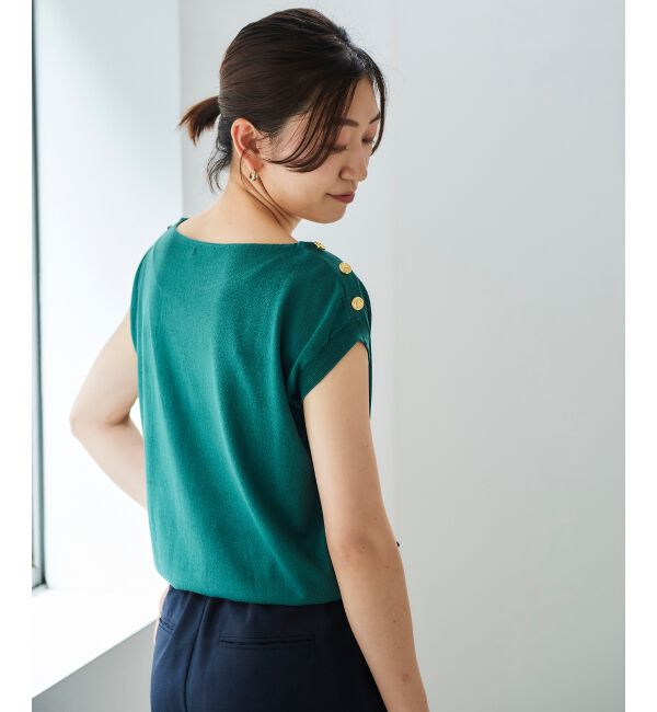 le.coeur blanc「ショルダーボタンフレンチニット」|ニット・セーター|