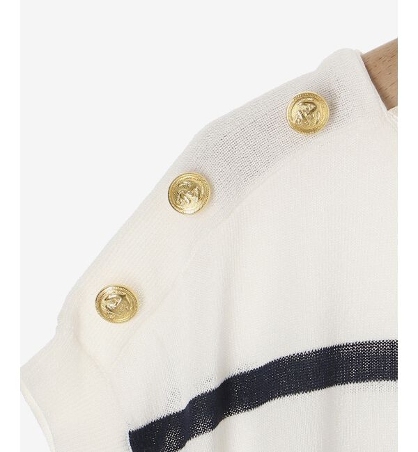 le.coeur blanc「ショルダーボタンフレンチニット」|ニット・セーター|