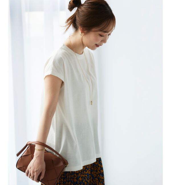 le.coeur blanc「オーガニックコットンフレンチスリーブTシャツ」|Tシャツ・カットソー|