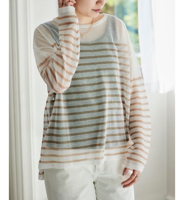 le.coeur blanc「《手洗い可能》シアーニットプルオーバー」|ニット・セーター|