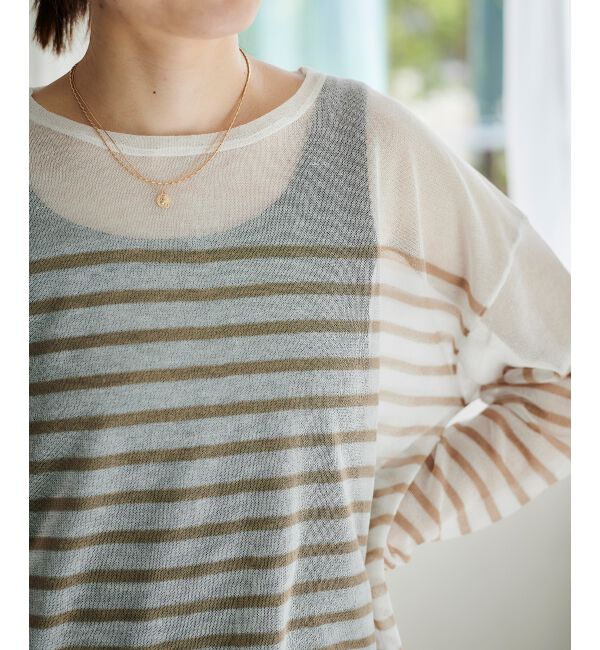 le.coeur blanc「《手洗い可能》シアーニットプルオーバー」|ニット・セーター|