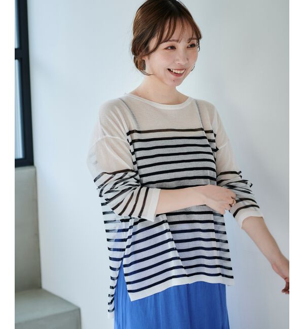 le.coeur blanc「《手洗い可能》シアーニットプルオーバー」|ニット・セーター|