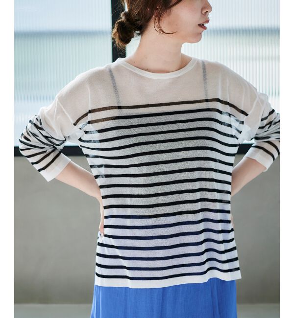 le.coeur blanc「《手洗い可能》シアーニットプルオーバー」|ニット・セーター|