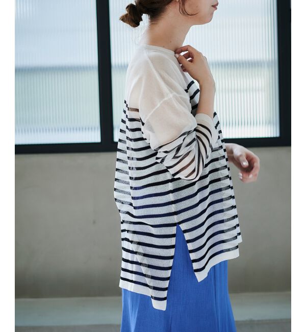 le.coeur blanc「《手洗い可能》シアーニットプルオーバー」|ニット・セーター|